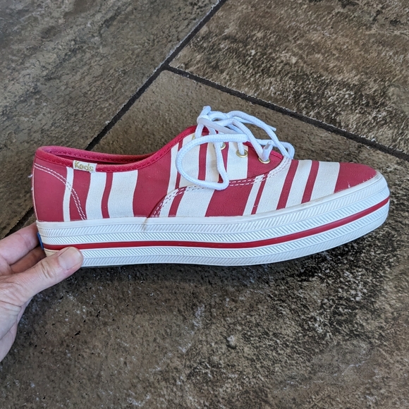 Keds Kate Spade Chunky Platform Sneakers Size 6 Red & Cream - Picture 7 of 16